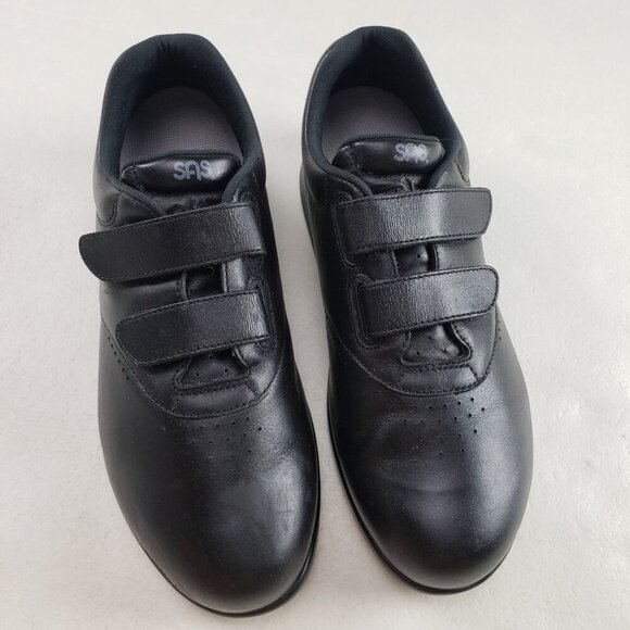 SAS Me Too Walking Shoe Womens 10 WW Wide Black Leather Tripad Comfort Sneaker - Picture 1 of 11